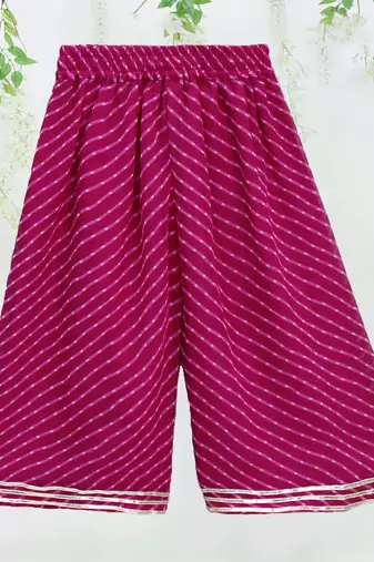 Pink color printed georgette angrakha style anarkali with plazzo