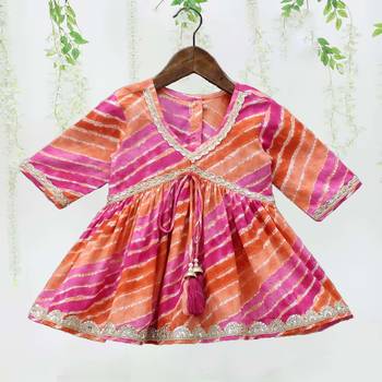 Multi color printed muslin angrakha style anarkali with sharara 3