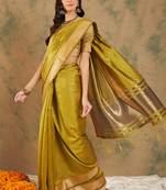 Beige organza dual  toned shaded ombre banarasi woven saree with blouse piece