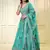 Fascinating Blue Sequins Embroidered Floral Printed Organza Reception Wear Lehenga Choli