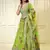Neon Green Sequins Embroidered Organza Floral Party Wear Indian Dress Lehenga Choli