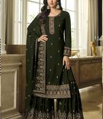 Mehendi georgette embroidered Palazzo suit