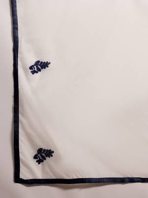 navy blue lucknowi chikankari rayon straight kurta pant set with chanderi dupatta 7