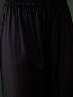 black lucknowi chikankari rayon straight kurta pant set with chanderi dupatta 6