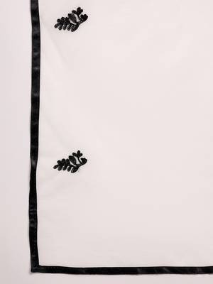 black lucknowi chikankari rayon straight kurta pant set with chanderi dupatta 7