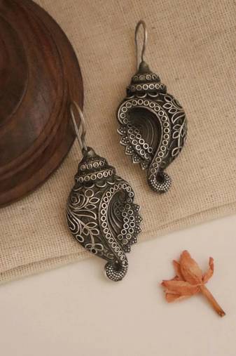 Stud earrings shunk trunk earrings german silver stud earrings, oxidised studs, indian ethnic earrings, gifts