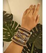 Bangles set dual tone kada oxidised indian