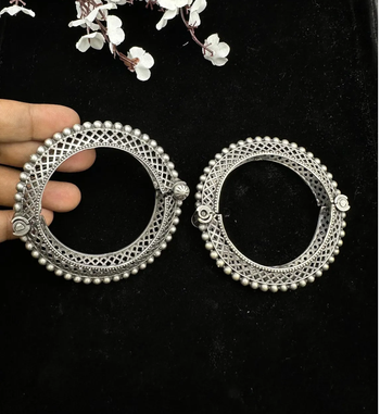 Indian bangle set hand kada silver plated hand kada bracelet 4