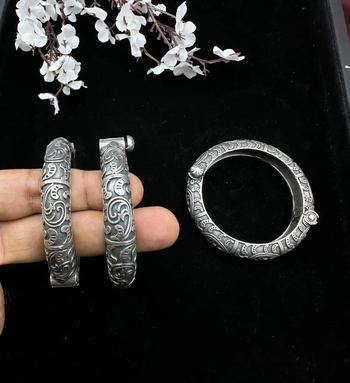 Indian bangle set hand kada silver plated hand kada bracelet 5