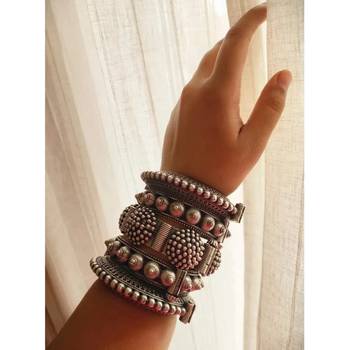 Indian bangle set hand kada silver plated hand kada bracelet 1