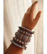 Indian bangle set hand kada silver plated hand kada bracelet