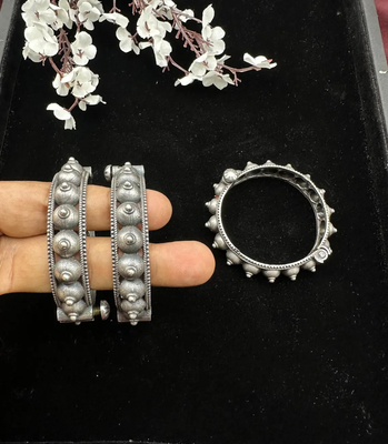 Indian bangle set hand kada silver plated hand kada bracelet 2