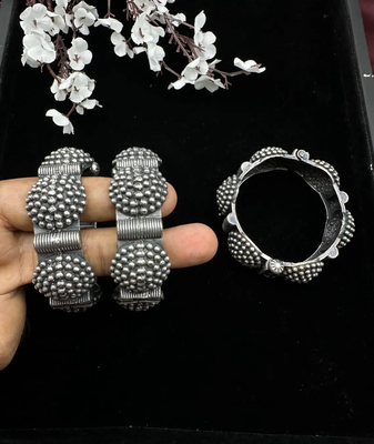Indian bangle set hand kada silver plated hand kada bracelet 3