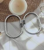 Silver anklet, strand anklet, oxidised anklet