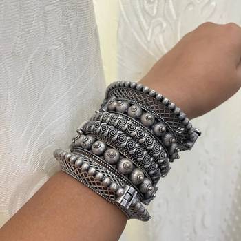 Bangles kada set hand jewellery silver plated hand kada 2