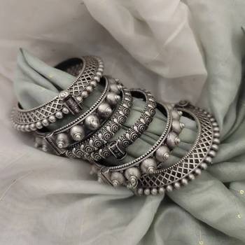 Bangles kada set hand jewellery silver plated hand kada 3