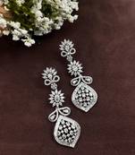 Diamond look cz silver dangler earrings