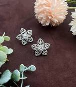Diamond earrings studs cz floral diamond earrings