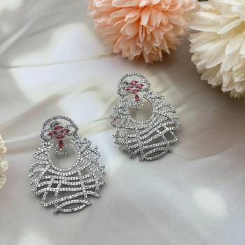 Red pave cz diamond earrings 2
