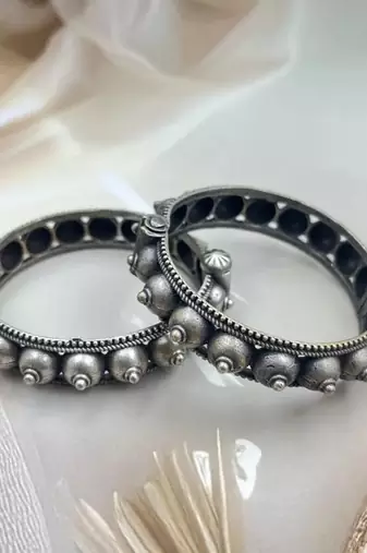 Bangles kada set hand jewellery silver plated hand kada