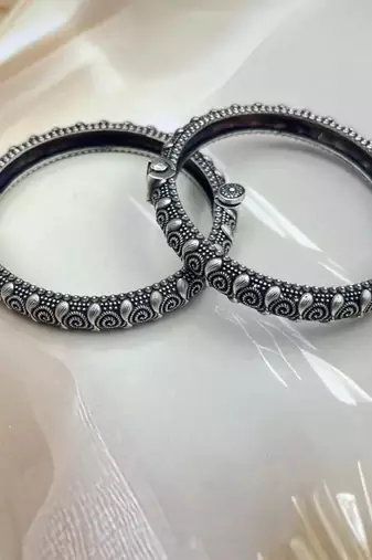Bangles kada set hand jewellery silver plated hand kada