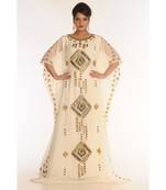 Cream georgette embroidered zariWork islamic-kaftans