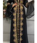 Black Georgette Zari Embroidered Kaftan