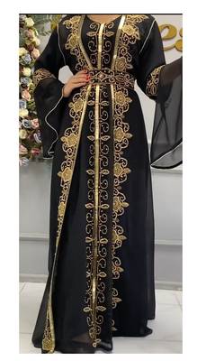 Black Georgette Zari Embroidered Kaftan 4