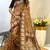 Gold Classic Soft Cotton Digital printed Saree With Blouse For Women