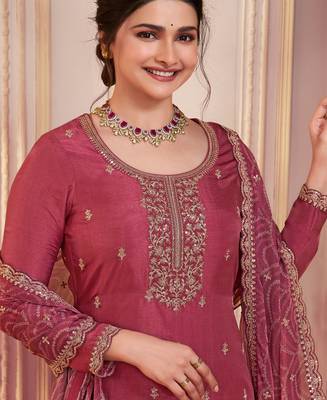 latest red georgette straight suit for women festive wear 2
