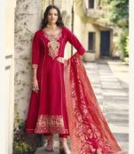 Pink roman silk full stitched wedding suits with banarasi duppatta