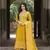 Yellow roman silk full stitched wedding suits with banarasi duppatta