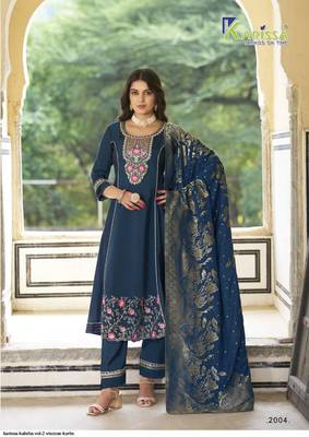 Teal roman silk full stitched wedding suits with banarasi duppatta 1