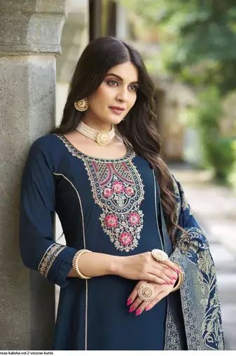 Teal roman silk full stitched wedding suits with banarasi duppatta