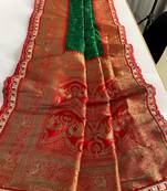 Green Paithani Silk Saree With Rich Contrast Weaving Pallu And Border & Blouse