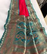 Pink Paithani Silk Saree With Rich Contrast Weaving Pallu And Border & Blouse