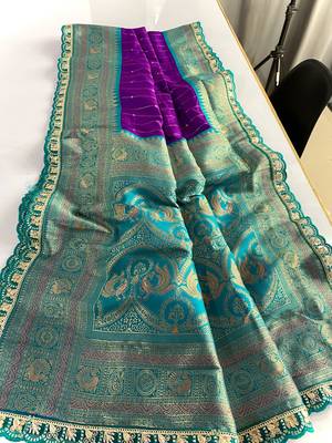 Purple Paithani Silk Saree With Rich Contrast Weaving Pallu And Border & Blouse 1