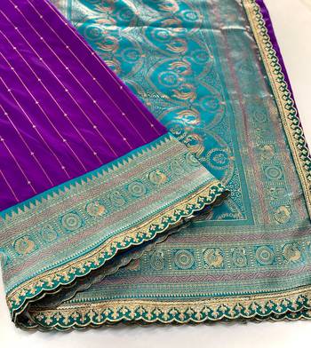 Purple Paithani Silk Saree With Rich Contrast Weaving Pallu And Border & Blouse 3