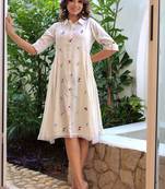 White floral embroided dress
