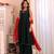 Women bottel green kurta set with red dupatta
