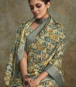 Light green soft handloom silk blend with zari weaving saree with blouse