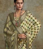 Mehendi soft handloom silk blend with zari weaving saree with blouse