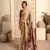 Dark cream soft sattin silk blend with zari weaving saree with blouse