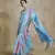 Blue fabric with digital print saree with blouse