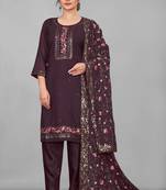 Elegant wine color georgette kurta set