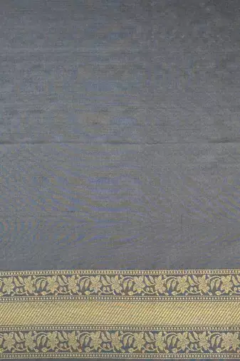 Grey Silk Blend Woven Banarasi Wedding Saree