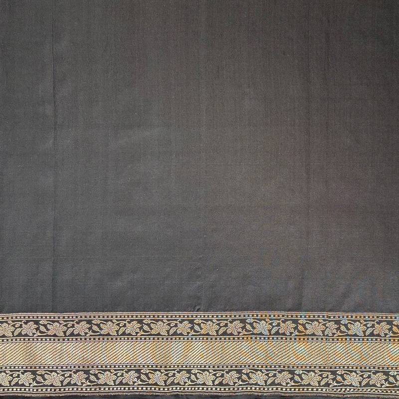 Black Silk Blend Woven Banarasi Wedding Saree
