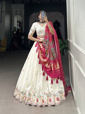 Women's Wedding Khadi Cotton Lehenga Choli For Set 1