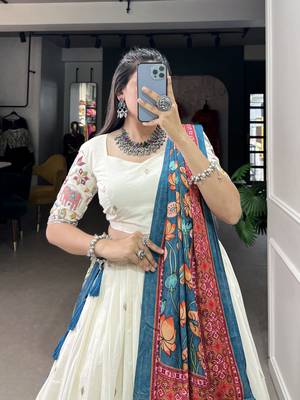 Women's Wedding Khadi Cotton Lehenga Choli For Set 2