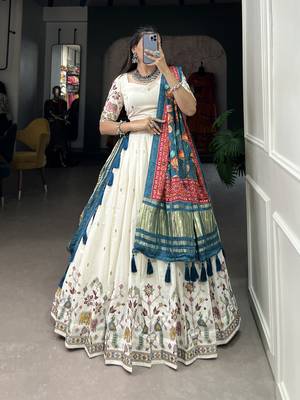 Women's Wedding Khadi Cotton Lehenga Choli For Set 3